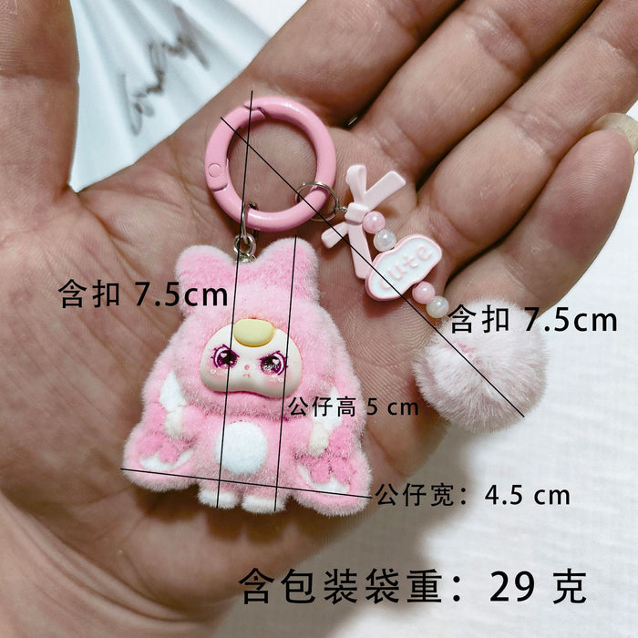 Wholesale Flocking jewelry accessories cartoon cute keychain bag pendant cute small pendant