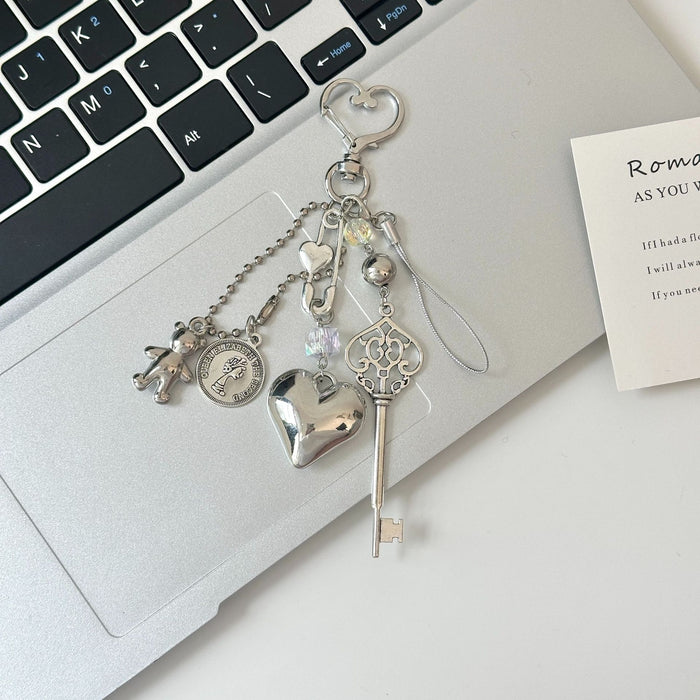 Wholesale Peach Heart Keychain Women's Exquisite Love Key Pendant  Bag Hanging Accessories