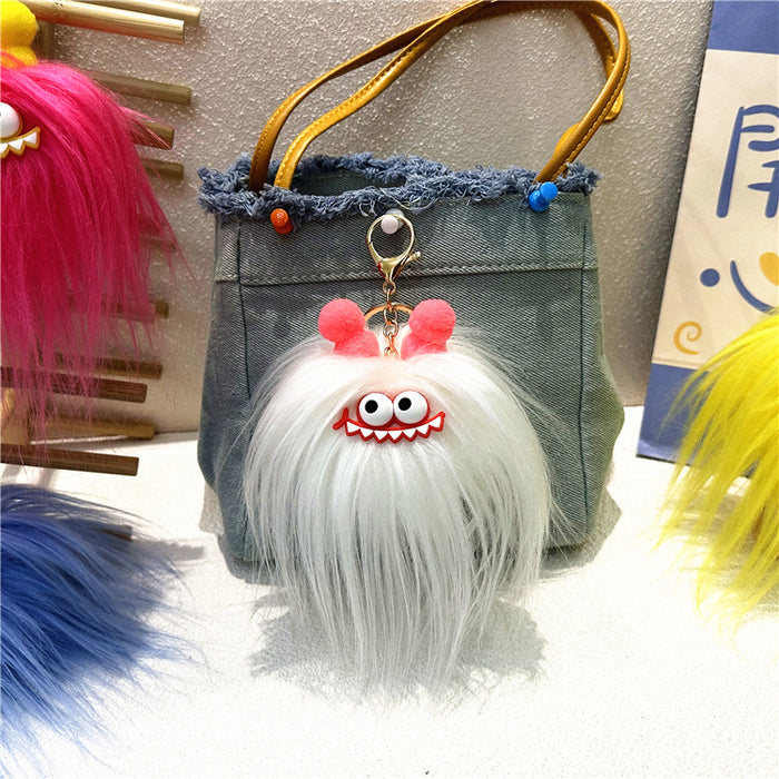 Wholesale Cute Cartoon Keychain Fried Hair Doll Sausage Mouth Bag Pendant Creative Plush Doll Gift