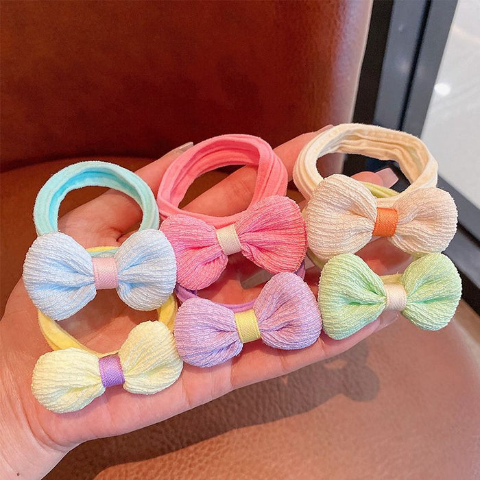 Wholesale Children's headdress hair accessories flower towel ring bow hair rope baby does not hurt hair tie ponytail high elastic hair rope female