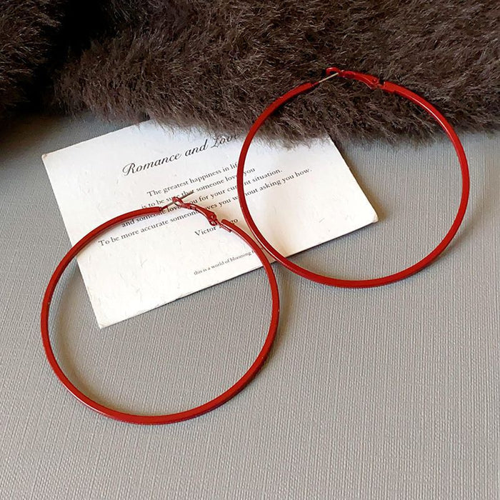 Wholesale Plain Hoop Round Earrings Fashion Temperament Earrings
