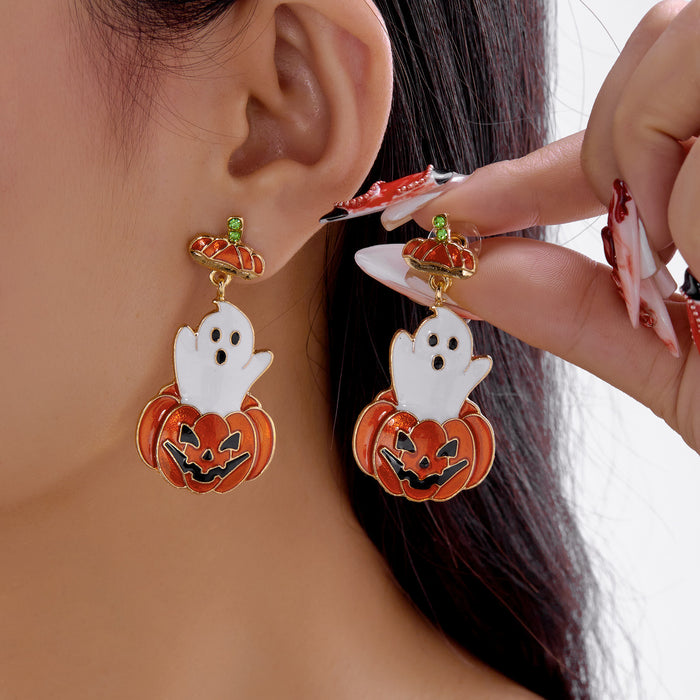 Wholesale Pumpkin Head Ghost Pendants,  Irregular Design Earrings