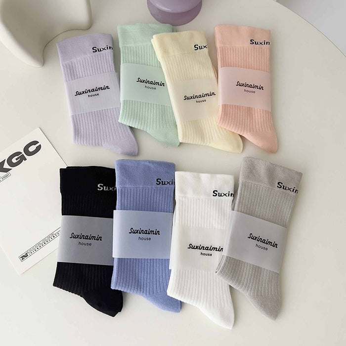 Wholesale Socks Versatile Letter Breathable Sweat Absorbing Thin Stacking Socks