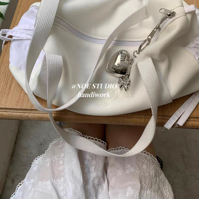 Wholesale Silver Love Bow Chain Pendant Keychain Bag Hanger Decoration