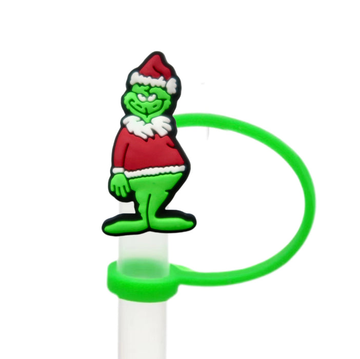 Wholesale 10pcs Christmas Straw Cap  Silicone Cup Accessories