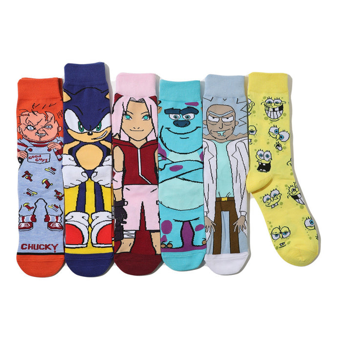 Wholesale Monster Cartoon Cotton Middle Socks JDC-SK-HuiHe048