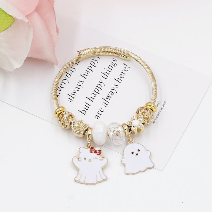 Wholesale Adjustable Skull Ghost Pendant Bracelet Stainless Steel MOQ≥2