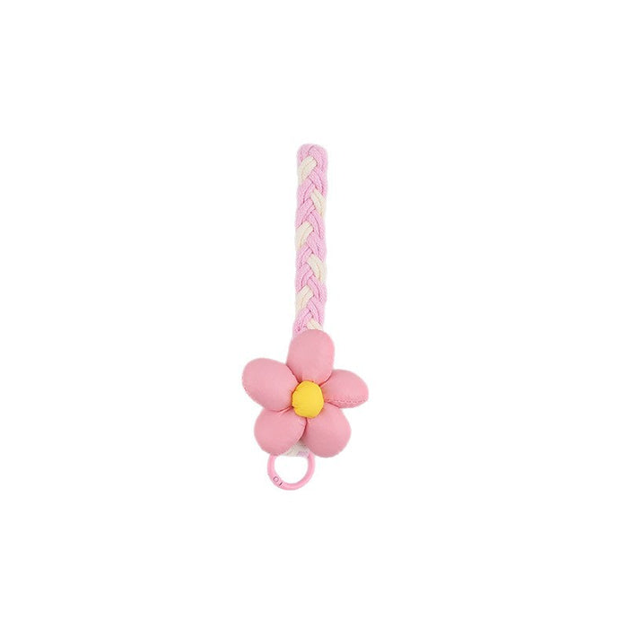 Wholesale Sweet flower mobile phone lanyard,  neck rope,  crossbody strap,  woven keychain