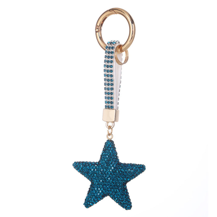 Wholesale Double-sided Diamond Five-pointed Star Keychain