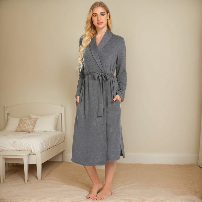 Wholesale Home wear, long sleeved robe with pocket inserts, bathrobe, pajamas