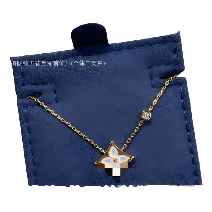 Wholesale White Beimu necklace with diamond shaped circular collarbone chain