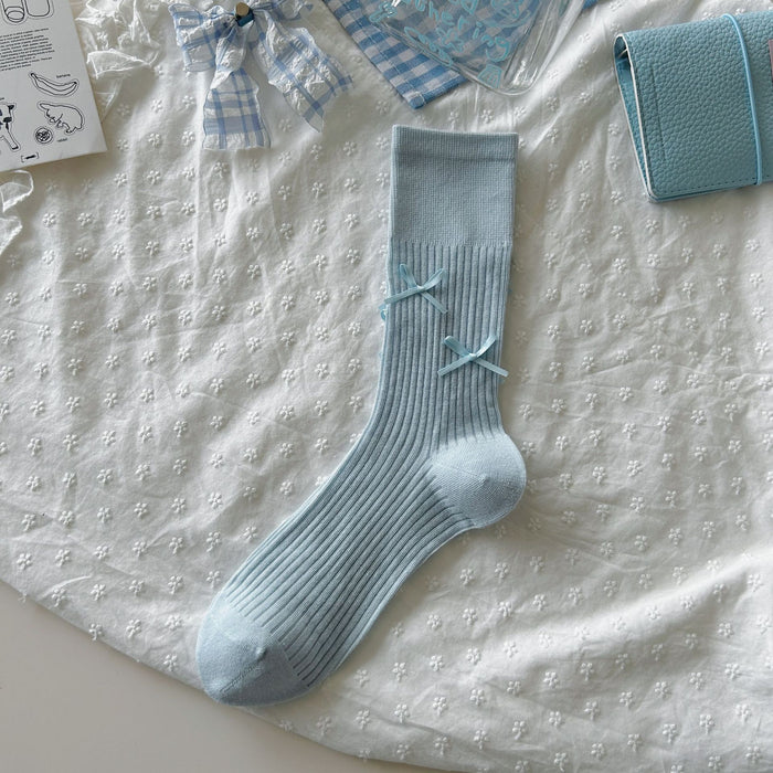 Wholesale Bow tie socks, long tube pile socks