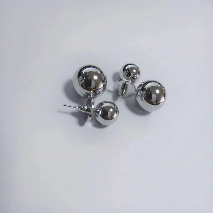 Wholesale Metal ball pearl earrings with silver needle temperament, light luxury and high-end earrings
