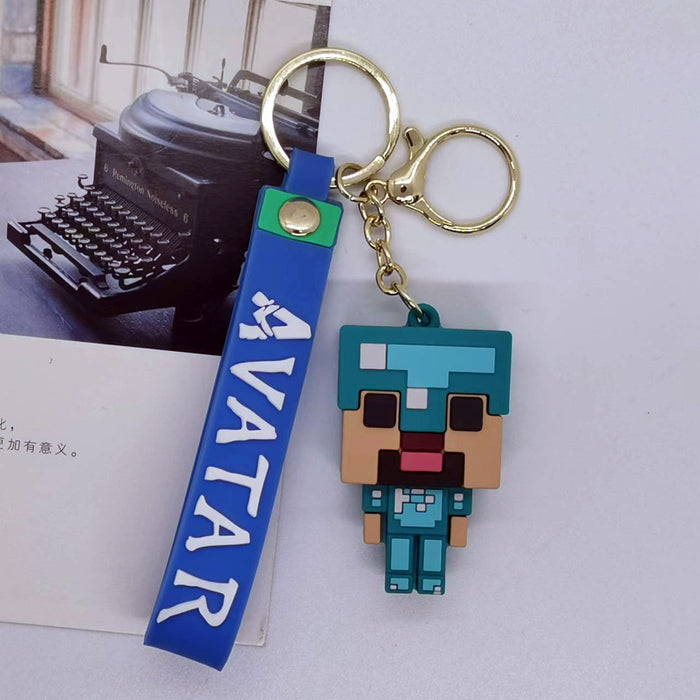 Wholesale Cartoon Doll Cube World Keychain Pendant Bag Car Keychain Accessory Gift