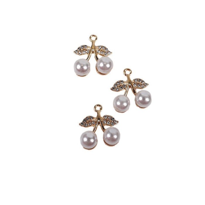 Wholesale 100 PCS Alloy inlaid pearl earring charms accessories