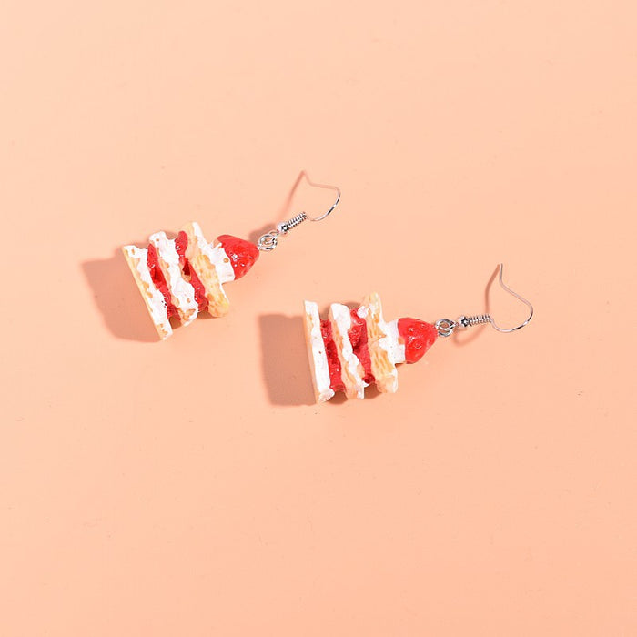 Wholesale Strawberry Cake Resin Earrings JDC-ES-Xunt003