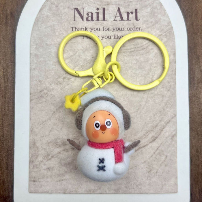 Wholesale Multi-colored flocked resin accessories keychain