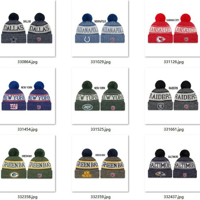 Wholesale Plush wool hat rugby team stretch knitted hat sports hat beanie