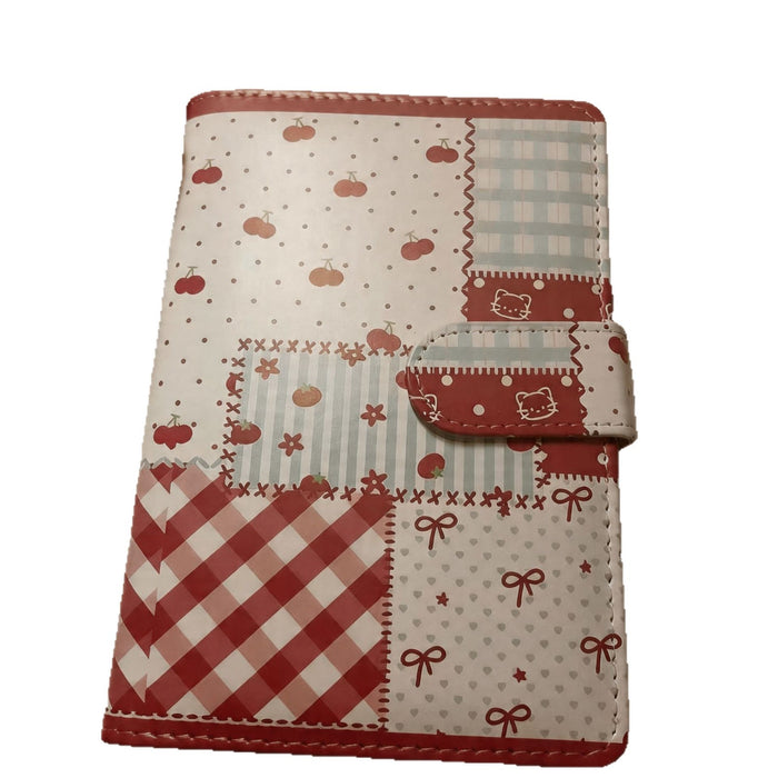 Wholesale Trendy A6 Loose-Leaf Notebook Cherry Bow Pattern PU Cover Casual Journal