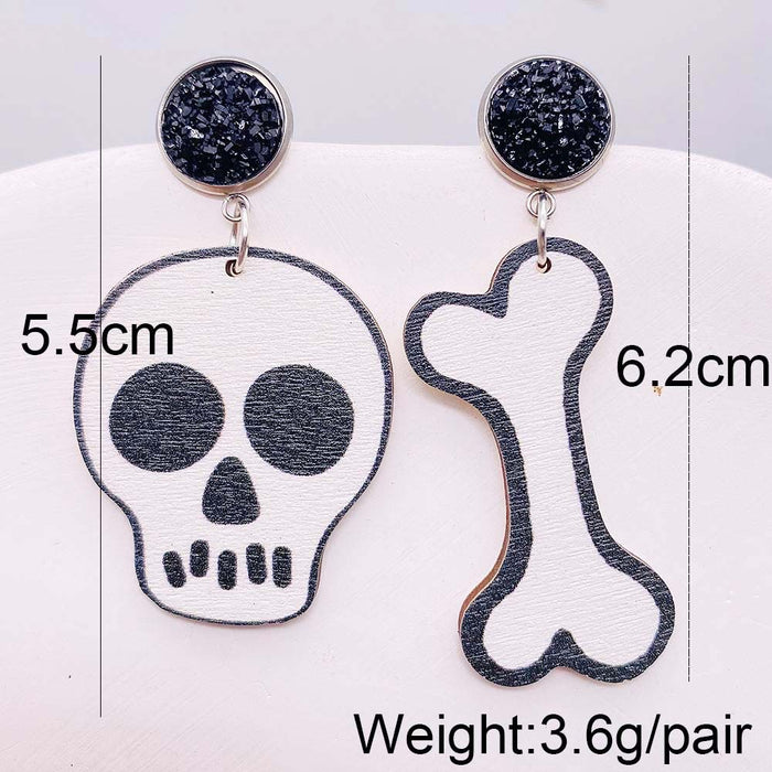 Wholesale  Wooden Earrings Pumpkin Forest Skull  Web Earrings