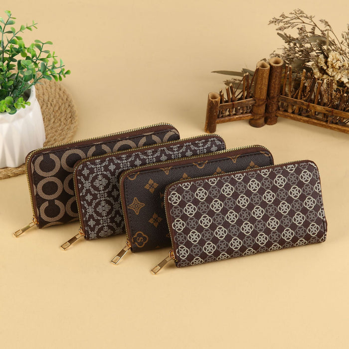 Wholesale Urban Casual PU Leather Long Wallet with Card Slots and Phone Pocket MOQ≥3