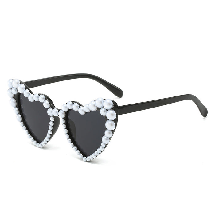 Wholesale PC Heart-shaped Pearl Sunglasses JDC-SG-MNY007