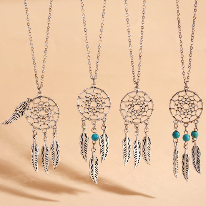 Wholesale Bohemian Tassel Feather Necklace Trendy Accessory