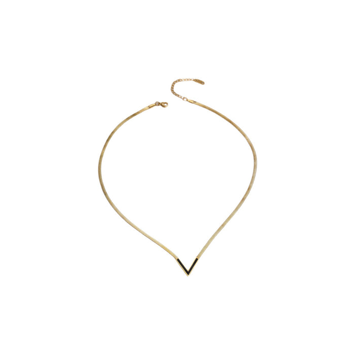 Wholesale V-shaped blade chain titanium steel necklace
