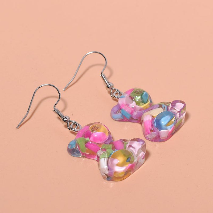 Wholesale Colorful Candy Acrylic Bear Earrings JDC-ES-Xunt004