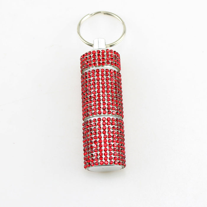 Wholesale Alloy Diamond Mini 2-section Pill Bottle Keychain JDC-KC-TouMS057