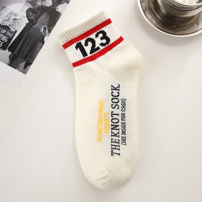 Wholesale Striped short tube socks, niche sports basketball socks, student cotton socks, women's boat socks
