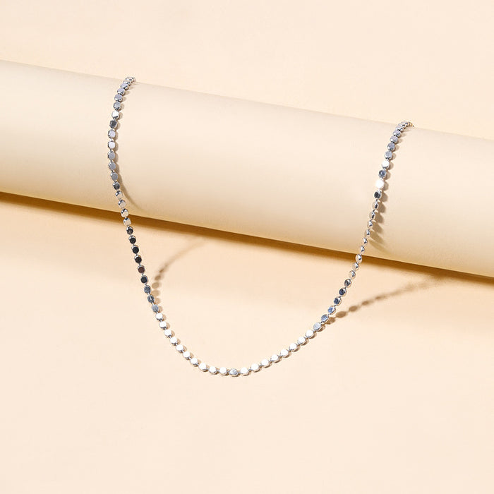 Wholesale Retro jewelry, simple geometric bead necklace, silver necklace