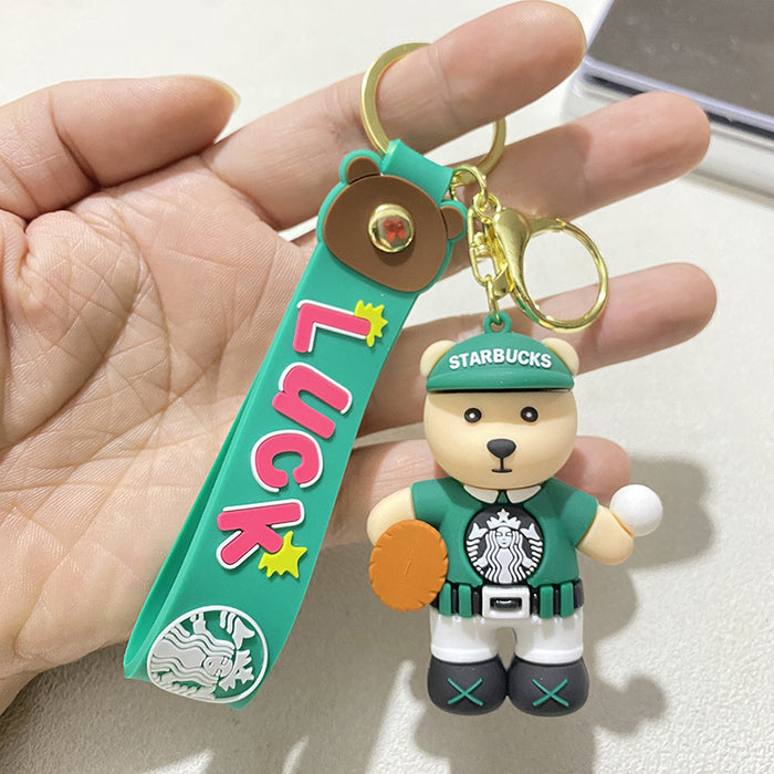 Wholesale Bear Fitness Keychain Bag Pendant Doll