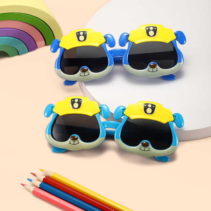 Wholesale Cartoon shaped children's polarized sunglasses, outdoor UV resistant sunshade glasses, silicone glasses