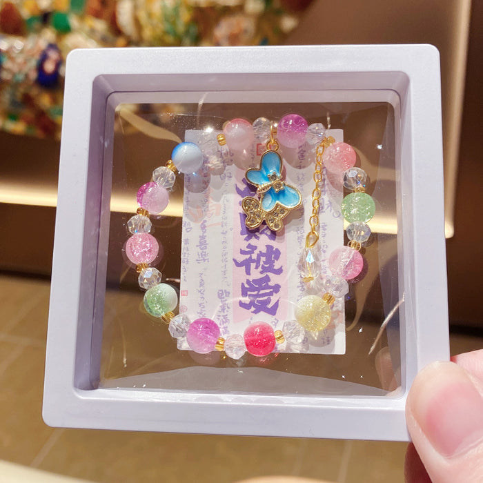 Wholesale Purple Floral Butterfly Bowknot Bracelet for Little Girls MOQ≥3