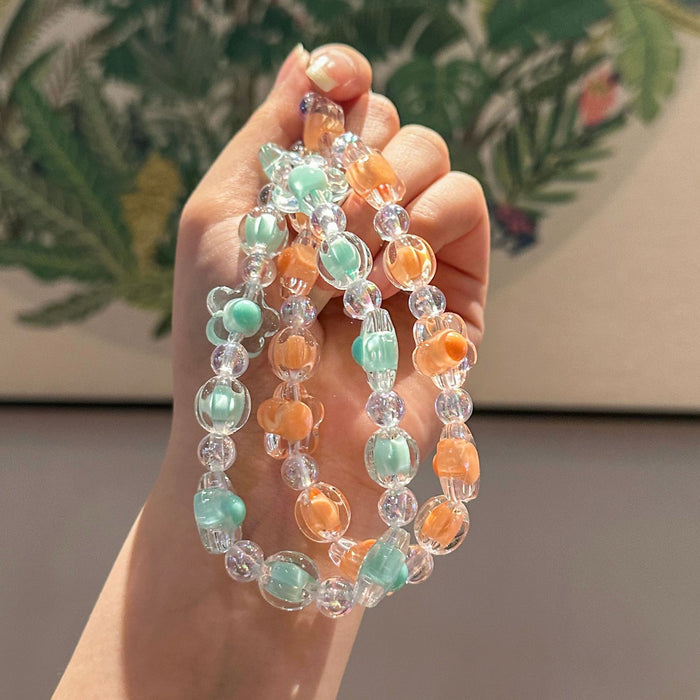 Wholesale Acrylic bead phone chain, handmade bead keychain accessories, keychain