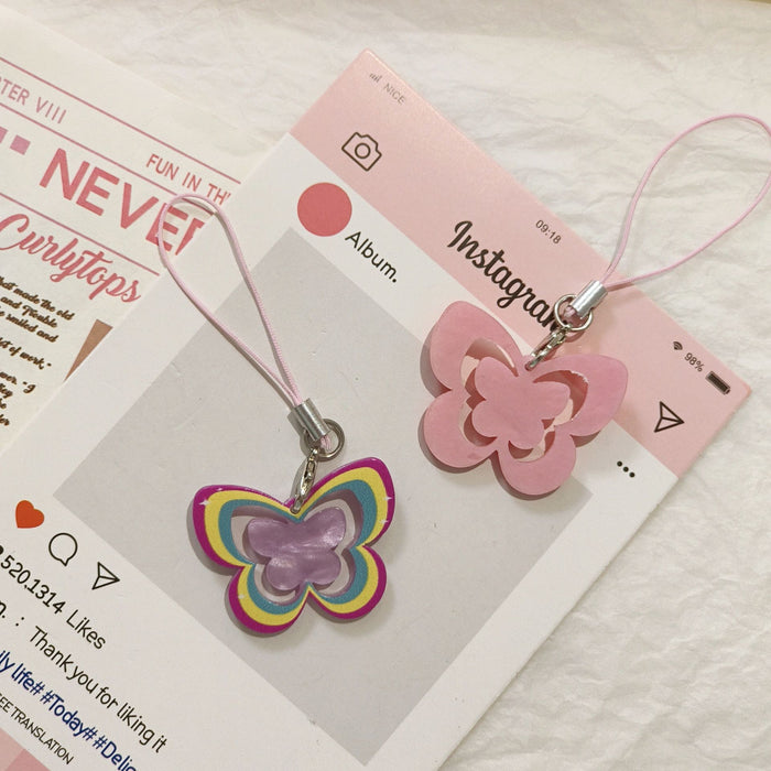 Wholesale Hollow Butterfly Phone Chain Cute Pendant Student Backpack Pendant