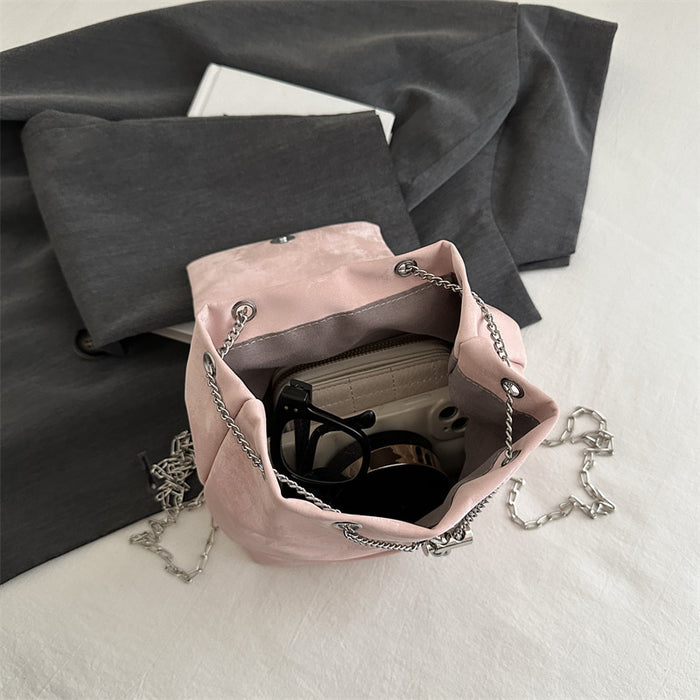 Wholesale Silver backpack, new backpack design, niche backpack chain bag