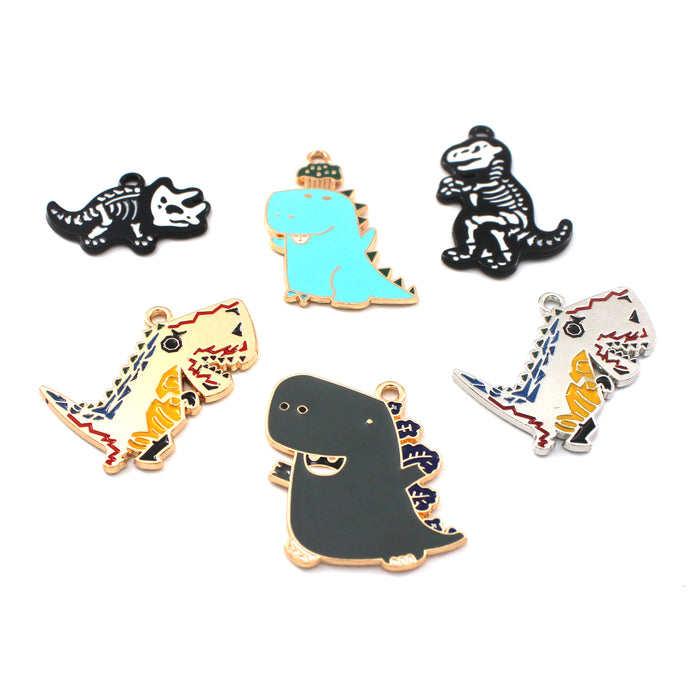 Wholesale 10pcs Cute Big Dinosaur Alloy Oil Drop Pendant Keychain Pendant Accessories