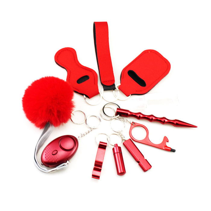 Wholesale 11 Piece Self Defense Keychain Set Black Alloy Everyday Car Key Accessory For Resale