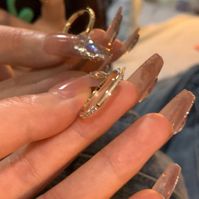 Wholesale High-grade plain ring female design ins niche light luxury simple all-match index finger ring fashion personalized ring