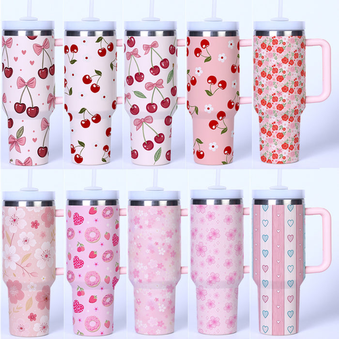 Wholesale Pink bow heart Stainless Steel  Thermos ice bullies cup