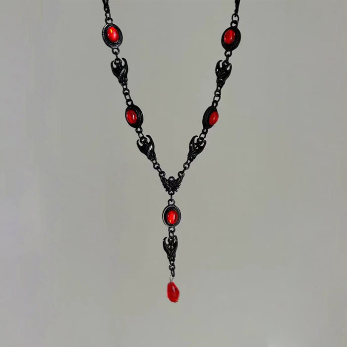 Wholesale Color blocking necklace, personalized water droplet pendant, collarbone chain