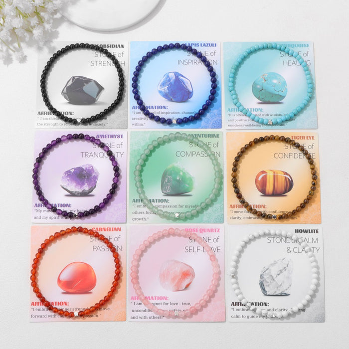 Wholesale 4mm stone bead bracelet with color retaining silver beads tiger' s eye and volcanic stone beads