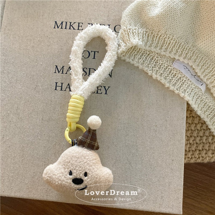 Wholesale Milk Tea Coffee Color Puppy Pendant Keychain Bag Pendant for Women