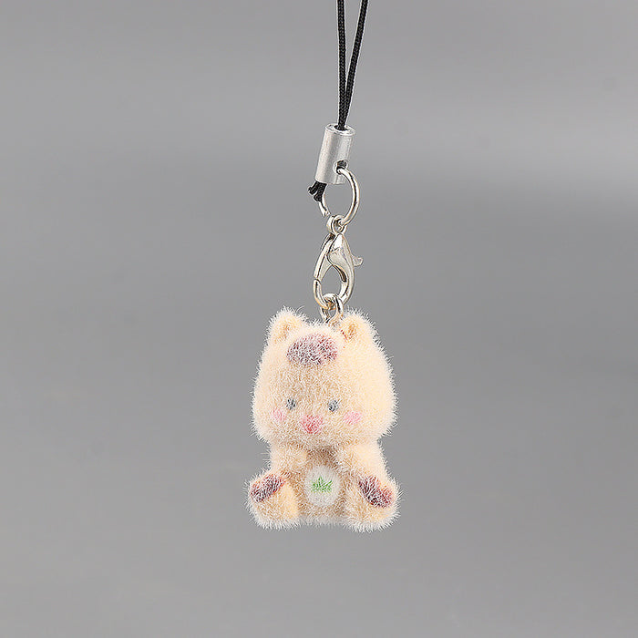 Wholesale Creative Cute Pet Pendant Flocked Small Animal 3D Bag Accessory Keychains