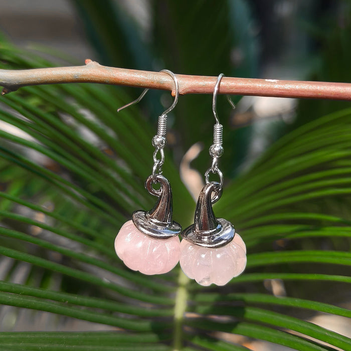 Wholesale Natural Stone Crystal Pumpkin Earrings  Witch Personalized  Jewelry