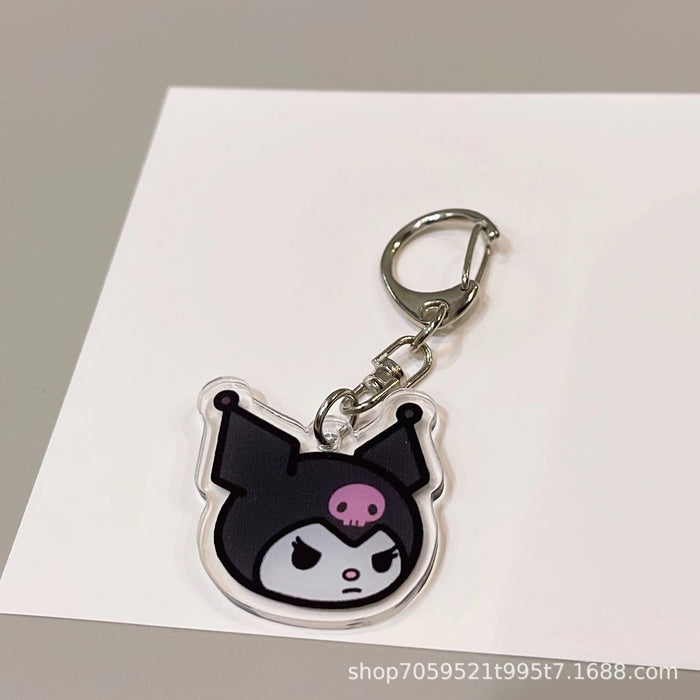 Wholesale Double-sided Keychain Cute Cartoon Book Bag Pendant Transparent Pendant Acrylic Keychain for Men and Women