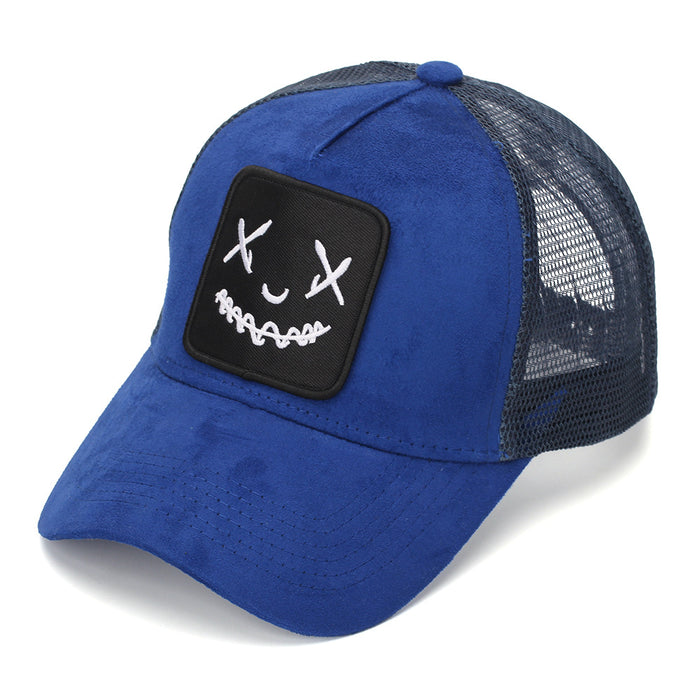 Wholesale Trendy Face Embroidered Mesh Baseball Cap Unisex Sun Hat