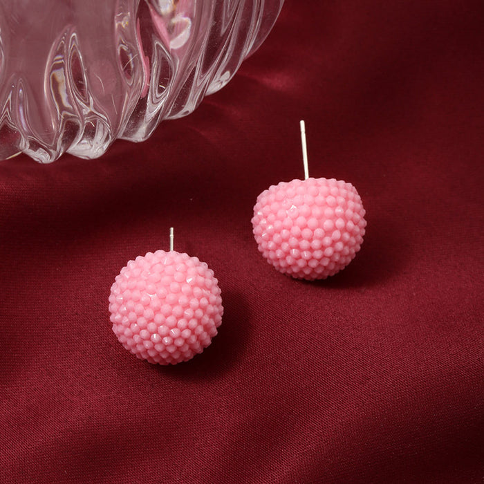 Wholesale Silver needle new love earrings fresh simple round earrings